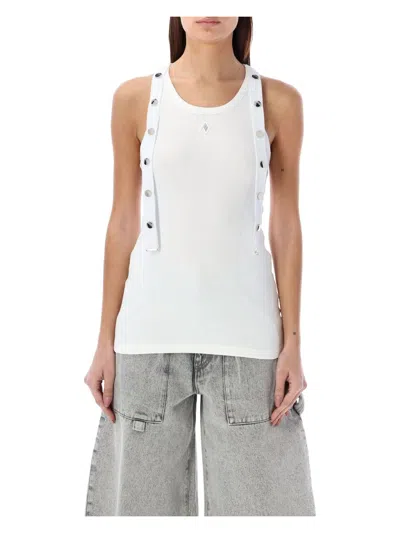 Attico Button Tank Top In White