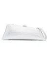 Attico Silver Nights Crystal-embellished Leather Clutch With Detachable Strap In Grey