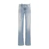 Attico The  Belted Jeans In Blue
