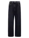 Attico Mat Coated Canvas Long Pants For Women In Charcoal