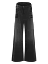 Attico Women's Long Trousers Denim In Black