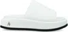 Attico Mia Leather Flatform Slides In White