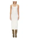 Attico Decorative-buckle Halterneck Dress In White