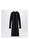 Attico Black Midi Dress With Logoed Zip Puller
