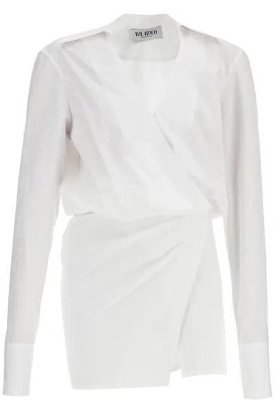 Attico Mini Wrap Chemisier Dress With In White