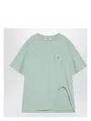 Attico Asymmetrical Logo-printed Crewneck T-shirt In Green
