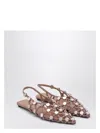 Attico Grid Embellished Slingback Flats