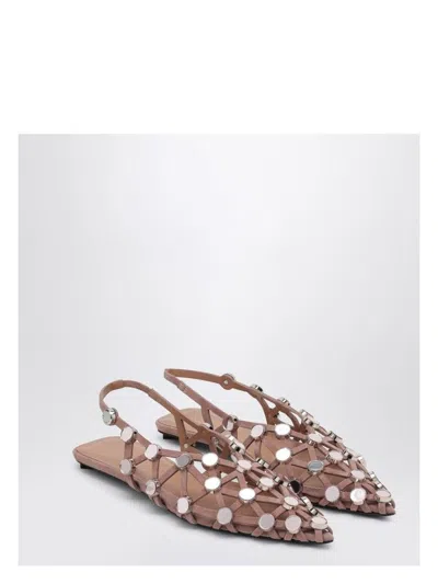 ATTICO WOMEN'S MUD COLOURED GRID BALLERINA