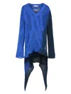 Attico Knit Dress With Asymmetric Hem And Textured Pattern