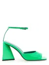 Attico Fluorescent Pink Slingback With Pyramid Heel And Square Toe In Green
