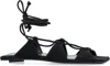 Attico Flat Lace-up Strappy Sandal In Black