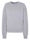 Attico Grey Crewneck Logo Pullover In Grey