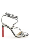 Attico Adele Snakeskin-print Sandals In Black And White Leather Woman In Multicolour
