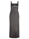 Attico Open-back Satin Midi Dress In Black
