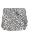 Attico Silver Mini Skirt In Silver