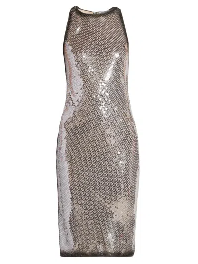 Attico Women's Sequined Knee-length Dress In Gold