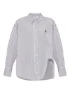 Attico Striped Cotton Shirt With Long Sleeves In White