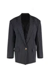 Attico Single-breasted One Button Jacket In Blue