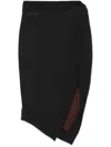 Attico Asymmetrical Midi Skirt In Black