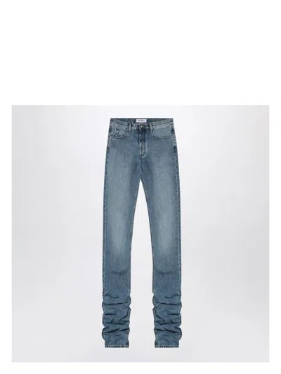 Attico Women's Sky Blue Jeans With Long Leg Curled At The Hem