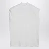Attico White Sleeveless Cotton Tank Top With Logo In White