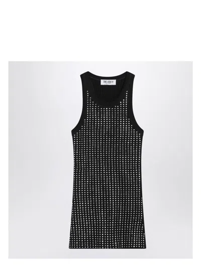ATTICO WOMEN'S SLEEVELESS COTTON TOP WITH CRYSTALS