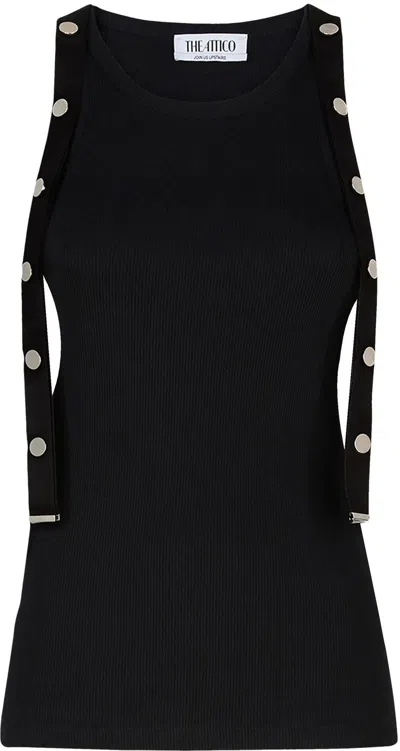 Attico Snap-button Tank Top In Black