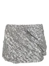 Attico Silver Mini Skirt In Metallic