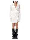 Attico Women's Striped Mini Shirt Dress In White