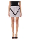 Attico Mini Striped Short Pants For Women In White Purple