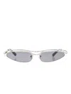 Attico Curved Slim Sunglasses With Silver Nose Pads