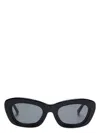 Attico Black Oval Sunglasses In Black