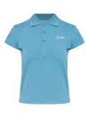 Attico Collared Polo Shirt Short Sleeves In Blue
