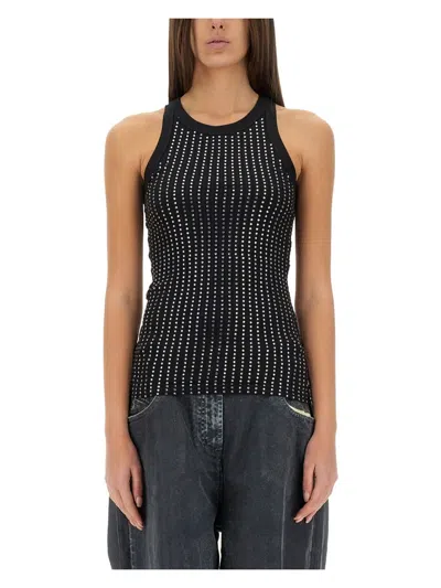 ATTICO WOMEN'S TANK TOP BLACK | SIZE 38 | 250WCN00004