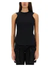 Attico Mirna Cutout Asymmetric Sleeveless Dress In Black