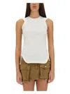 Attico Reese Cotton Jersey Tank Top In White