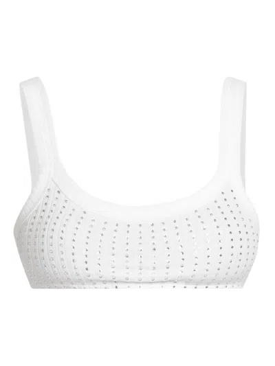 Attico Women's Thermostrass Macro Rib Bra Top In White