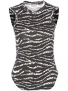 Attico Zebra Print Form-fitting Sleeveless Tank Top In Multi