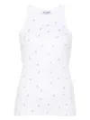 Attico Rhinestone-logo Lettering Tank Top In White