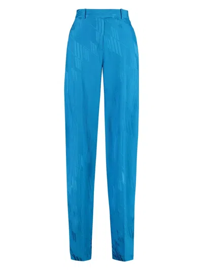 ATTICO WOMEN'S TURQUOISE STRETCH WOOL JAGGER PANT