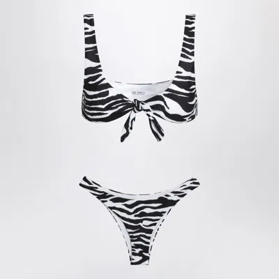 ATTICO WOMEN'S TWO-PIECE ZEBRA BIKINI IN