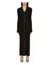 Attico Black Viscose Long Cardigan