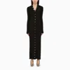 Attico Black Viscose Long Cardigan