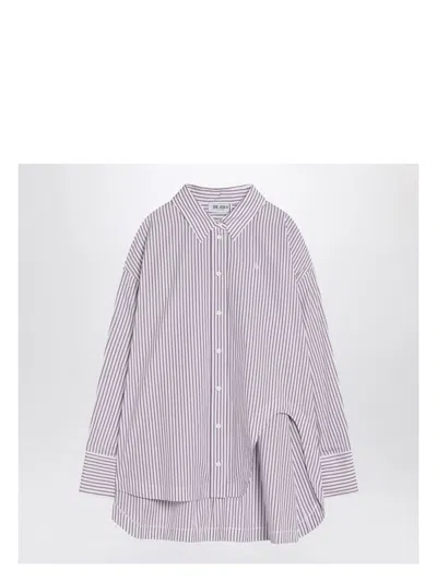 ATTICO WOMEN'S WHITE/PURPLE STRIPED COTTON SHIRT | SIZE 40 | 250WCH00004CCC054A