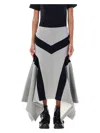 Attico Asymmetrical Maxi Skirt In Grey Melange   Black