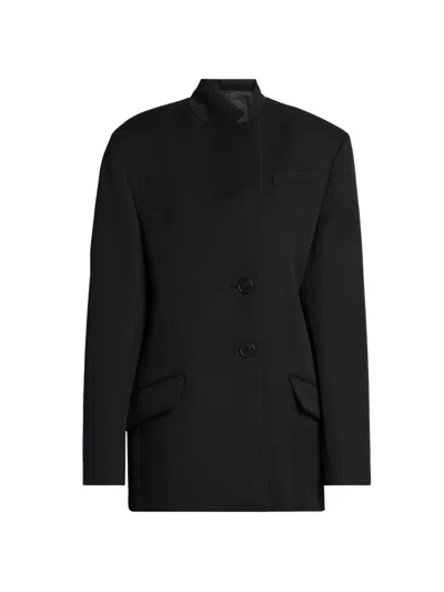 Attico Women's Wool Oversized Single-breasted Blazer In Black