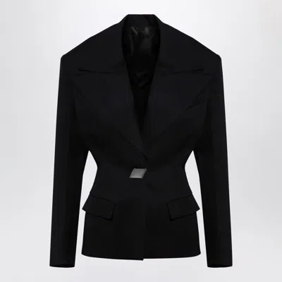 ATTICO WOMEN'S WOOL SINGLE-BREASTED JACKET WITH EPAULETTES