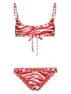 Attico Abstract-print Bikini In Red