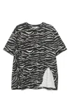 Attico T-shirt Black E White In Zebrato