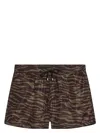 Attico Zebra Print Mini Shorts In Brown